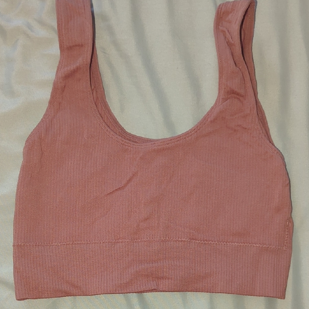 SKIMS Ribbed Scoop Neck Sports Bra - Dusty Rose